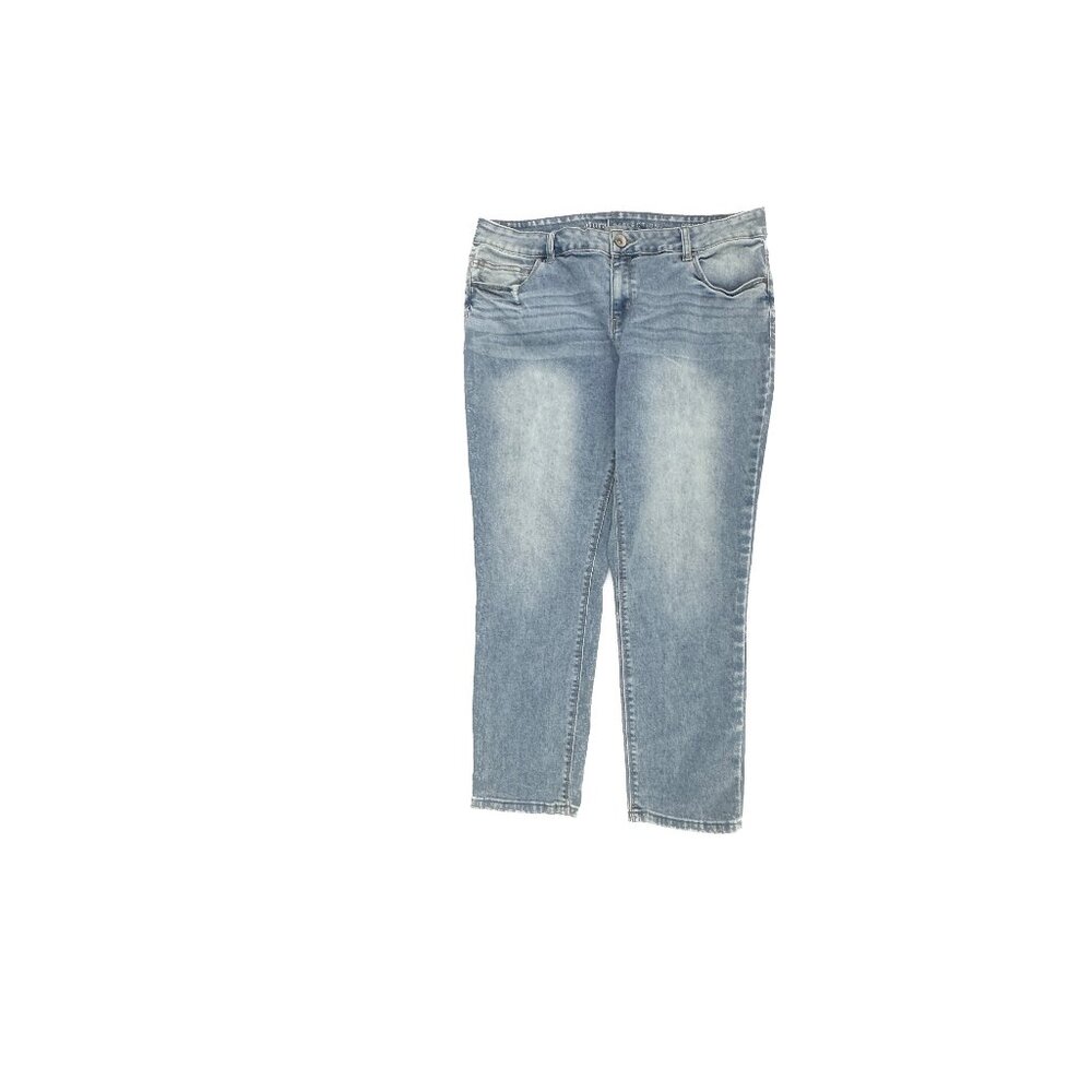 Natural Reflections Jeans Women 14 Blue Comfort Stretch Crop Denim‎ Mid Rise